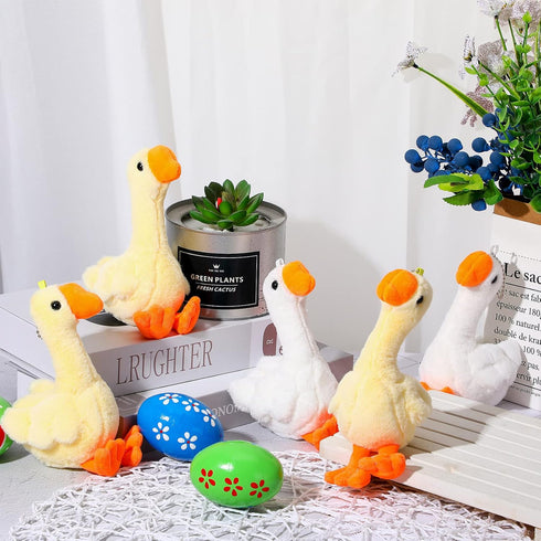 6 Pieces Goose Stuffed Animal: 6.3 Inch Plush White Light Yellow Toy, Soft Doll Birthday Gift