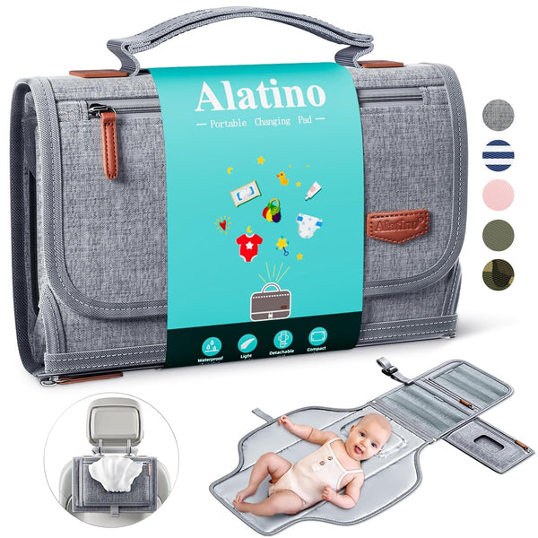 Portable Diaper Changing Pad for Baby, Detachable Travel Pad with Wipes Pocket, Gifts for Baby Shower
