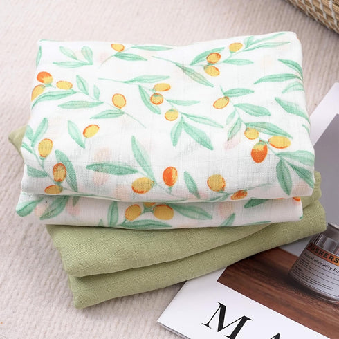CoolaPeach Newborns,2 Pack 43X47 Inches Muslin Swaddle Blankets for Baby Boys Girls Receiving Blankets Large Muslin