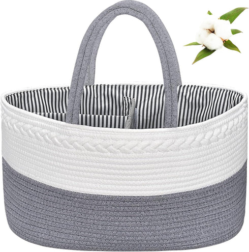 ABenkle Large Baby Diaper Caddy, Nursery Storage Bin and Car Organizer for Diapers and Baby Wipes