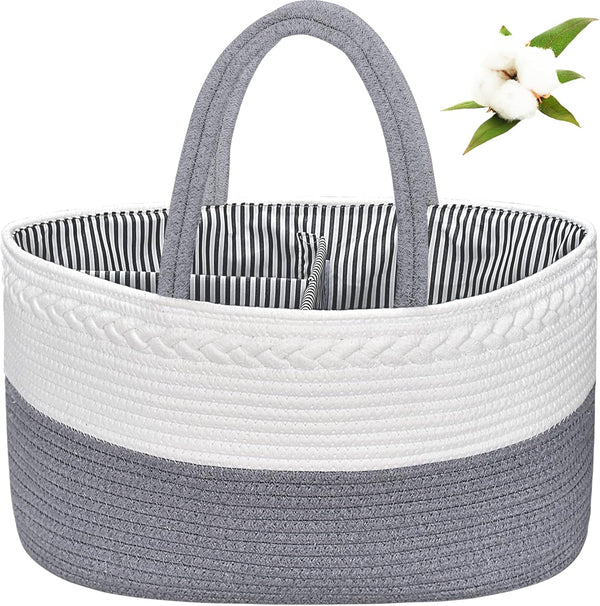 ABenkle Large Baby Diaper Caddy, Nursery Storage Bin and Car Organizer for Diapers and Baby Wipes