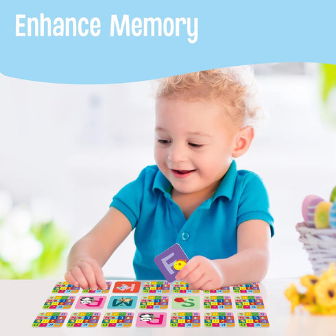 SpriteGru Memory Alphabet Matching Game (26 Pairs of 52 Pieces), Capital Letter Matching Game Cards Educational Toy