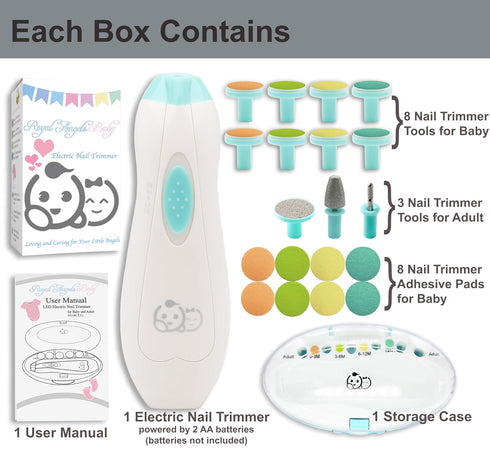 Royal Angels 21 1 Trimmer Set 2 4-in-1 in Electric Nail Value (Green) & Pcs Nose, Nail & Ear Cleaner (Blue & Pink)