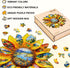 245 13.4 13.1in Wooden Sunflower Puzzles Adults, Flower Shaped Wood Puzzle Pieces, Oil Painting Puzzles, Christmas