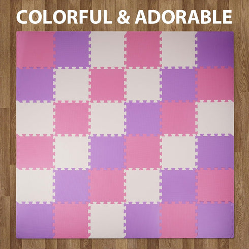 36 36 BalanceFrom Foam Floor Tiles for Kids - Non-Toxic Comfortable Baby Play Mat and Interlocking Foam Tiles