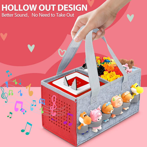 Set 2 IBVIVIC Carrying Case for Toniebox Starter and Figurines, Portable Travel Felt Cloth Musical Toy Folding Bag