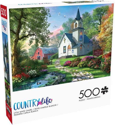 Buffalo Games - Dominic Davison - 500 Piece Jigsaw Puzzle for Adults - Little White Chapel - Finished Size 21.25 x 15.00