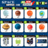 30 COOLDUCK Pcs Wooden Solar System Model Board Toy Kit, Montessori Planet Balls Toys with Astronaut Figures, Preschool