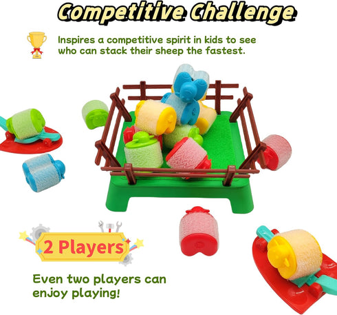 Jumping Sheep Board Game - Catapulting Sheep Game for 4-12 Kids, Tabletop Family Game, 2-4 Players