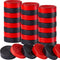 24 Pieces Wooden Checkers - 1.06 Inch Checkers Board Game Pieces in Drawstring Storage Pouch, Red and Black