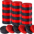 24 Pieces Wooden Checkers - 1.06 Inch Checkers Board Game Pieces in Drawstring Storage Pouch, Red and Black