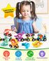 Vanmor Wooden Train Set with Dinosaur Toys - Snap-Connection Dinosaur Train, Learning Toys for 3-5 Year Old Kids