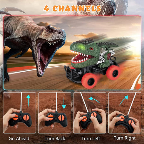 Dinosaur Toys Remote Control Car for Kids 3-7, Dino RC Car for Boys and Girls Birthday Gift