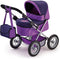 Bayer Designs Doll Pram for Dolls up to 18" - Easily Foldable Stroller, Adjustable Handle, Bag Included
