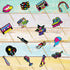 Clabby 32 Pieces 80s 90s Cupcake Topper Theme Decorations, Hip Hop Cake Supplies for Adults, Roller Skate