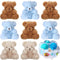 Threan 8 Pcs Mini Plush Bears, 4'' Small Bear Bulk Stuffed Animal Toys, Tiny Soft Dolls for Keychain Baby Shower Favors