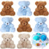Threan 8 Pcs Mini Plush Bears, 4'' Small Bear Bulk Stuffed Animal Toys, Tiny Soft Dolls for Keychain Baby Shower Favors