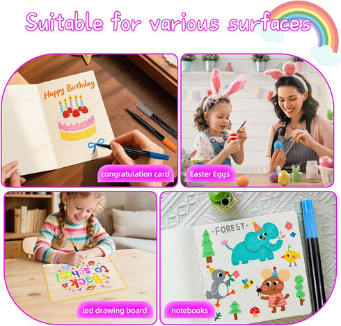 Signsxcel12-Color Liquid Markers for Led Note Board, Compatible with Light Up Drawing Board, Windows, Blackboard
