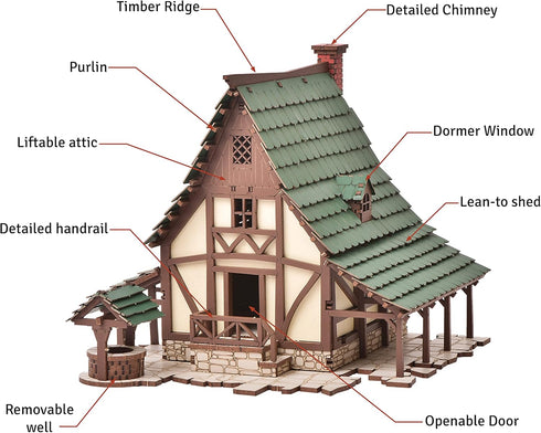 I BUILT IT - Green Gables S - 3D Wooden Puzzle, 28mm Scale Model Building Kit for Adults & Kids, Creative Gift