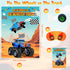 PLULON Pin The Wheels on The Truck Party Game for Kids, Birthday Pin The Tail Games Big Poster with Tyres Stickers
