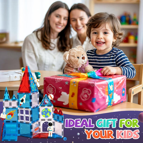 Set, 4-8, 3 4 5 6 7 8 cossy Magnetic Tiles Space Magnet Tiles with Astronaut, Magnetic Tiles for Kids Ages STEM Toys