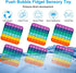 Genovega 6 Packs Fidget Toys for Boys Girls Kids, Classroom Sensory Push Bubble Aids, Rainbow Square Bulk Gifts