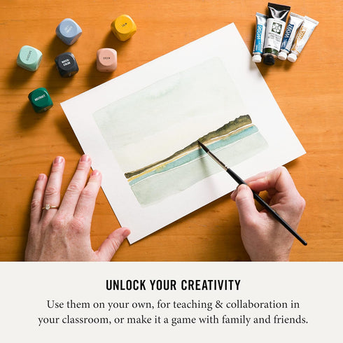 Two Tumbleweeds Art Dice - Drawing & Painting Game for Adults, Set of 9 Dice for Creative Inspiration and Classroom Use
