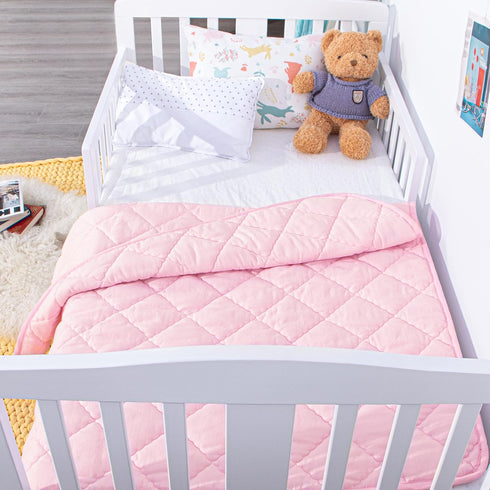 39x47 inches, NTBAY Down Alternative Toddler Comforter, Lightweight and Warm Solid Color Baby Crib Quilted Blanket