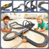 Glorryearst 4 Sets 7,8,9-12 Slot Car Racing Track for Kids with Cars Battery or Electric Powered Dual Racing Game