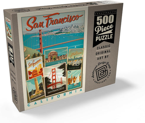 MyPuzzle San Francisco: Multi-Image Collage Print, Vintage Poster, Premium 500 Piece Jigsaw Puzzle