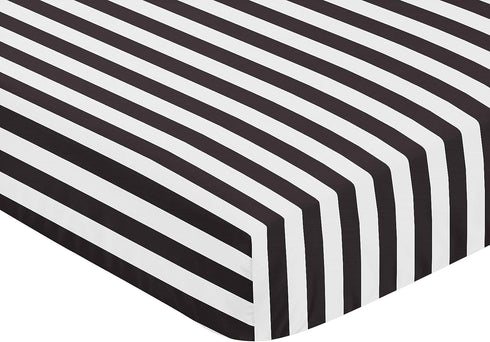 Stylish Black and White Striped Fitted Crib Sheet for Baby or Toddler by Sweet Jojo Designs