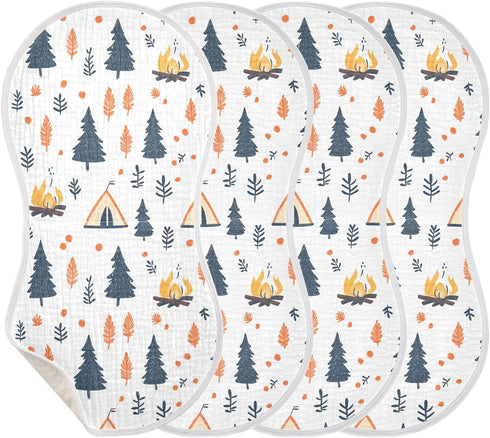 siphylline Set 2, 22x11in Camping Cotton Burp Cloths Baby Soft Touch Baby spit up Rags for Babies boy and Girl