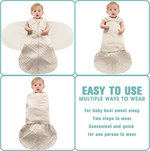 Swaddle,0-12 Months,3-Way 3-6 BSTOPPT Newborn Sleep Sack Baby Adjustable Wearable Blanket,Swaddling Sleeping Bag (Beige