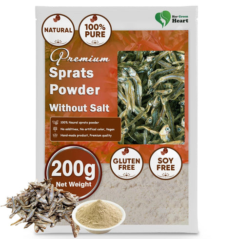 HER GREEN HEART Sprats Powder - 100% Pure Dried Sprats, Natural Seafood Powder for Cooking,