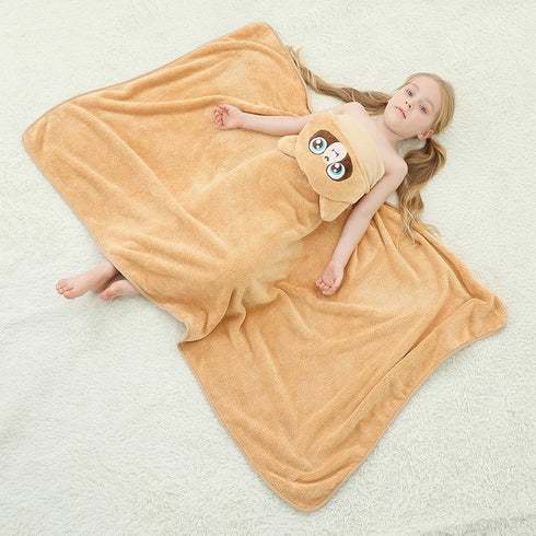 Swimming 31.5" 53" 0-9T MICHLEY Cartoon Hooded Baby Towel Unisex, Premium Soft Bathrobe Large Washcloths x