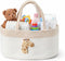 Purpeak Diaper Caddy Organizer Cotton Rope Diaper Caddy Basket Cute Giraffe Empty Gift