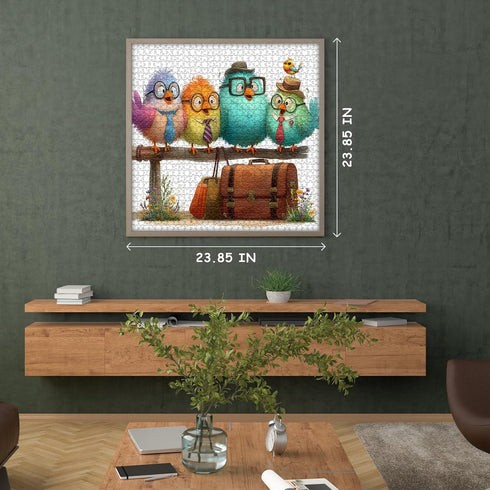 PICKFORU 1000 Funny Bird Puzzles for Adults Pieces, Nature Cute Animal Colorful Wildflower Puzzle, Impossible Hard
