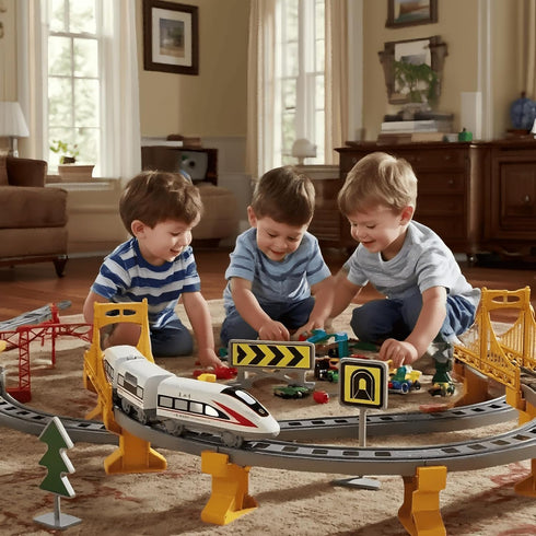 Snazzikid 119PCS Set 4-8, Set 3 4 5 6 7 8+ Electric Train for Kids Ages Battery Operated Train with Tracks, Gifts