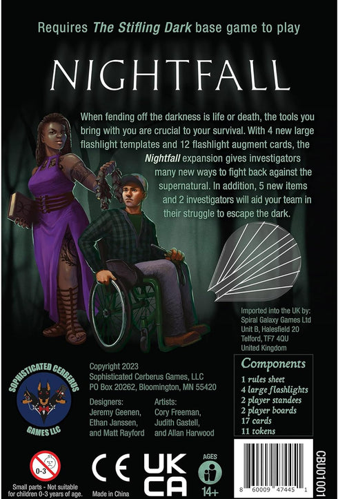 The Stifling Dark Nightfall Expansion - Horror Strategy Board Game, New Content, Requires Base Game, Age 14+, 2-5 Player
