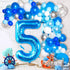 KatchOn Giant Blue Number 5 Balloon, 40 Inch, 5th Birthday Decorations for Boys, Shark Theme