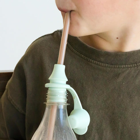 Water Bottle Spout Adapter for Kids, 3-Pack Set, BPA-Free, Leak-Proof, No-Spill Design, Sage, Sand & Peach