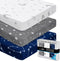 Fitted Pack n Play Sheets 3-Pack by GROW WILD, Baby Mini Crib Sheet for Boys or Girls, Blue White Gray Stars