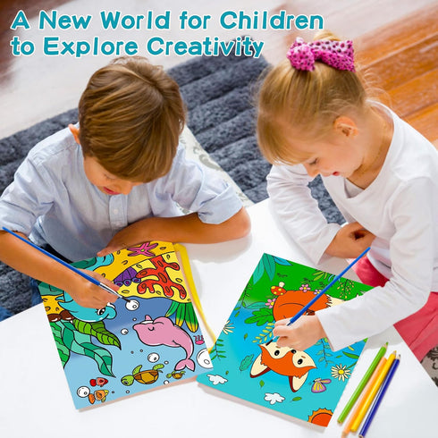 Volmop 3 Pack Paint by Numbers for Kids Ages 8-12 - 10 * 8" Color by Number Framed Canvas with Paints