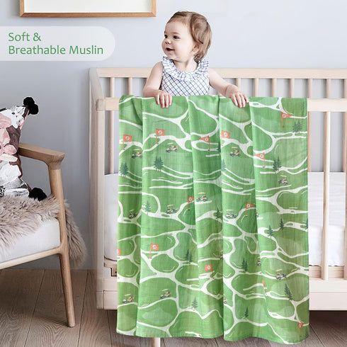 47"x47" Muslin Swaddle Blankets for Newborn, Large Soft Breathable Bamboo Cotton Baby Blanket, Lightweight Receiving
