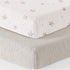 100% 52"x28" 2 Pack Bearmoss Muslin Crib Sheets - Cotton Baby Crib Sheets Fitted for Standard Crib Mattress & Toddler