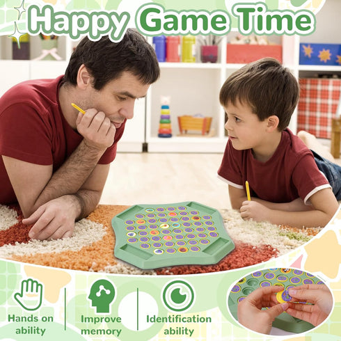 54PCS Fruit Flip Chess Memory Chess Game, Animal Flip Matching Chess Board, Memory Chess Game for Kindergarten