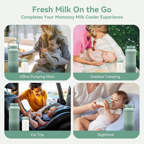 10oz Momcozy 22oz 4PCS Breastmilk Storage Bottle, Compatible with Milk Cooler & Spectra Pumps, Wide-Neck Collection