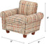 Dollhouse Sofa Armchair Upholstered, Miniature Living Room Furniture Chair for 6 inch Dolls, 1/12 Scale (Beige Retro)