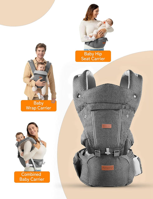 Summer Pack besrey Baby Carrier with Hip Seat Newborn to Toddler, Mesh Front Facing Infant Carrier, Baby Body Holder