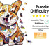 Wooden Puzzles for Adults, Clever Corgi Wooden Jigsaw Puzzles, Unique Animal Shape Wood Cut Puzzles